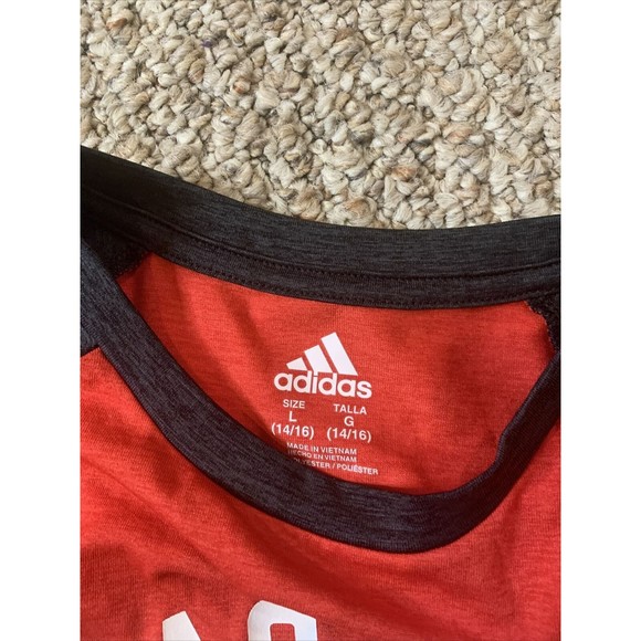 Adidas LARGE BOYS 14-16  Basketball Short-Sleeve T-Shirt Toronto Raptors - Picture 2 of 2